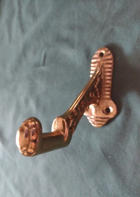 Antique Brass Coat Bath Robe Hook Hanger Fancy Unique Design