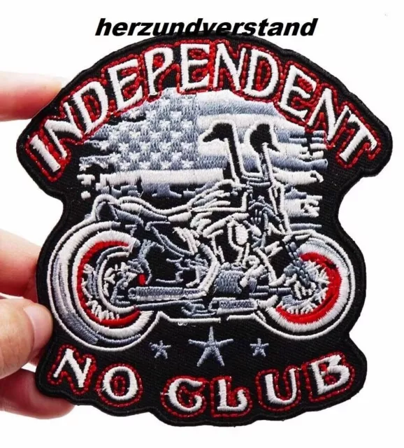 Independent No Club Aufnäher Aufbügler Patch Biker Motorrad 9,5x10 cm