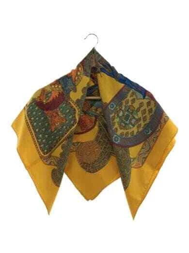 HERMES Scarf   Silk   YLW   Total Pattern   Women s