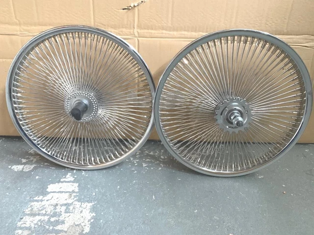 F&R Lowrider 24 Inch Front Wheel Chrome 144 Spokes 14G 3/8 Axle Coaster Or Freewheel