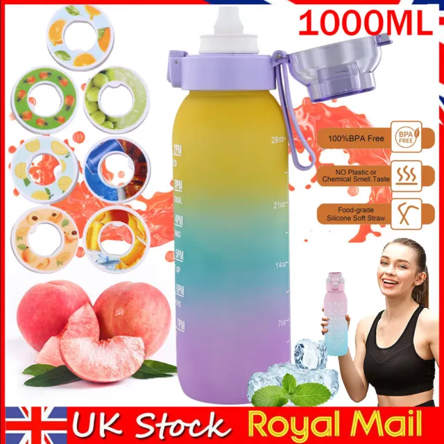 1000Ml Air Water Bottle with 7 Fruit Pods Included. Flavoured Water Bottle Up