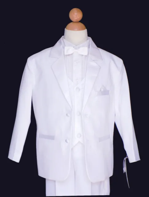 Boys Wedding, Ring Bear, Recital Tuxedo Suit Set, Regular White,Size 6