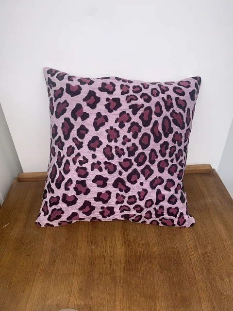 Stunning Pink Leopard Print  Fabric 16x16” Cushion Cover In Strong Canvas