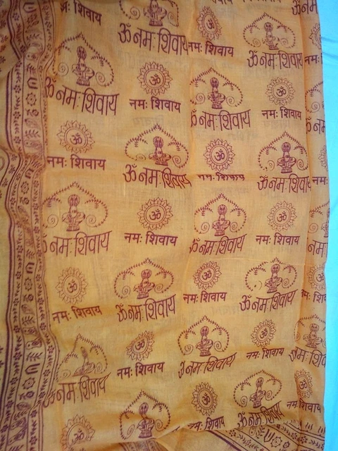 Om Namah Shivay (Lord Shiva) Printed Dupatta  Unisex Puja Fashion Gift Banaras