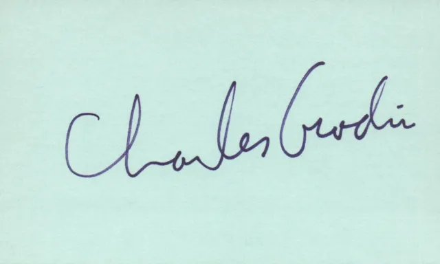 Charles Grodin Actor Comedian 1975 SNL TV Movie Autographed Signed Index Card
