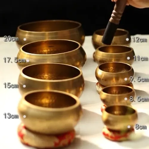 Nepal Tibet Buddha Sound Bowl Handmade Yoga Meditation Chanting Bowl Brass