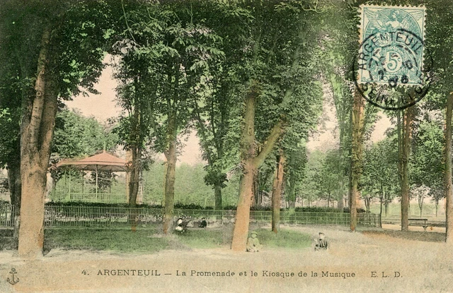 Carte ARGENTEUIL La Promenade et le Kiosque de la Musique