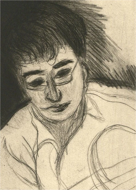 ANNELISE FIRTH (B.1961) - Eau-Forte Contemporaine, Portrait D'Un Homme ...