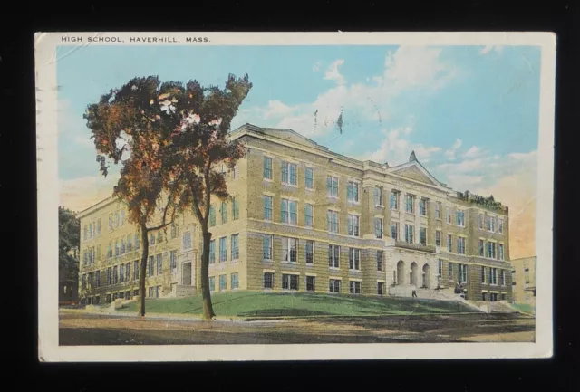 1924 HIGH SCHOOL Haverhill MA Essex Co Postcard Massachusetts $2.73 ...