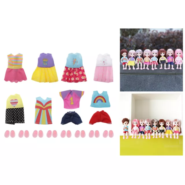 8 pezzi Bambole Vestiti Abiti da festa Scarpe Giocattoli Accessori per bambole