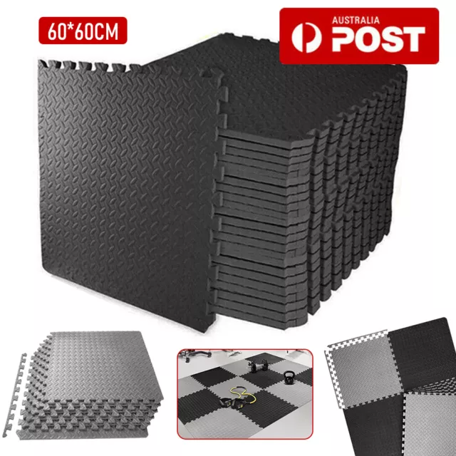 6-24x Interlocking Heavy Duty EVA Foam Gym Flooring Mat Floor Mats Tiles 60x60cm