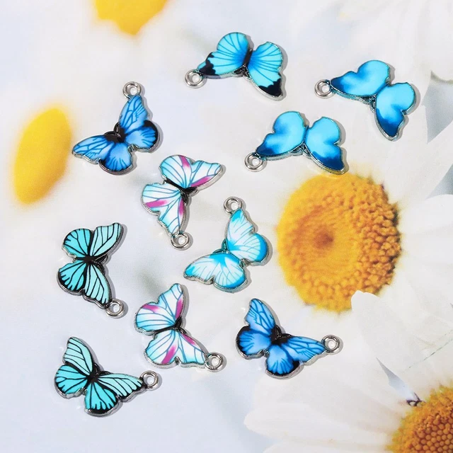 Armband Schmetterling Charme Schmuck von Hand Blaue Emaille Anhänger von Tieren