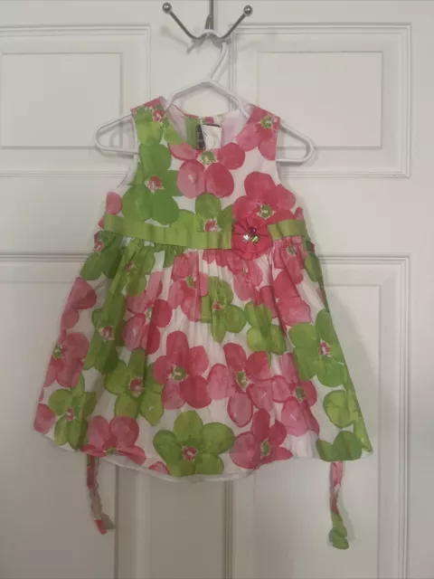 Rare Editions Baby Girls Dressy Floral 2 Pc Dress Set, Size 18 Months.