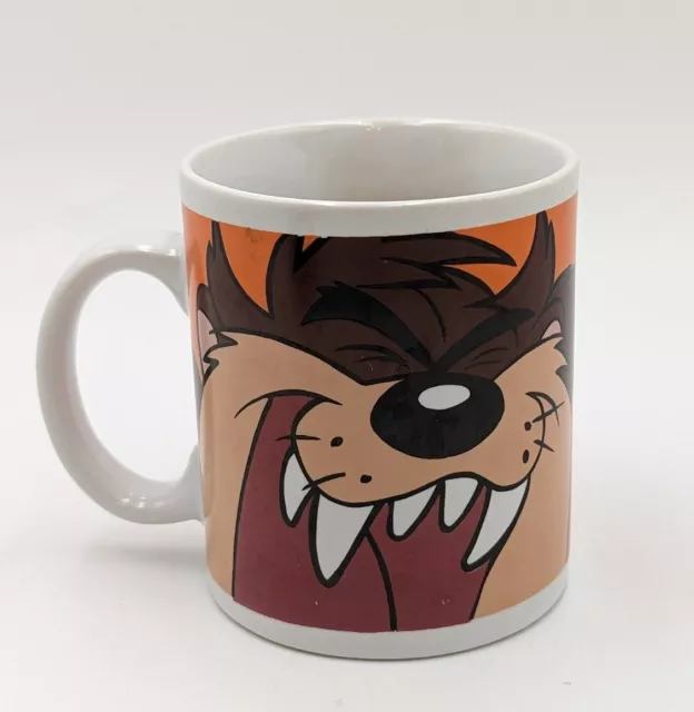 1998 Tazmanian Devil Coffee Mug Cup Looney Tunes Warner Bros TAZ Orange
