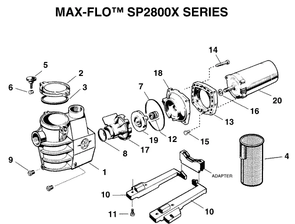 Genuine Hayward SPX2800M Max Flo Pump Basket Strainer Pool Pump Trap Basket 2