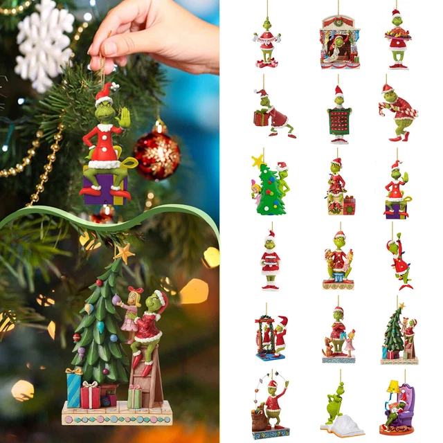 Christmas Grinch Ornaments Xmas Tree Hanging Figure Pendant Home Decor Gift