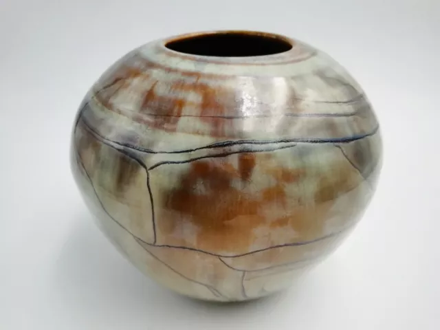 ANCIEN VASE BOULE EN GRÈS à décor CRAQUELÉ signature sous la base à identifier ?