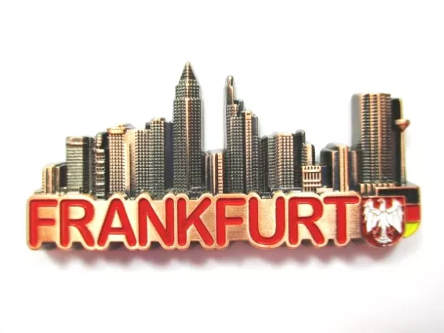Frankfurt Skyline Mainhattan Magnet Metall ,Souvenir Germany,Deutschland,Neu