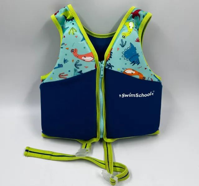 SwimSchool Kids Boys Girls Level 2 Training Swim Vest With Safety Strap NWOT