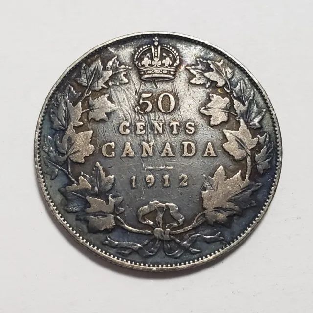 1912 50c Canada .925 Silver Half Dollar - SKU-F7905