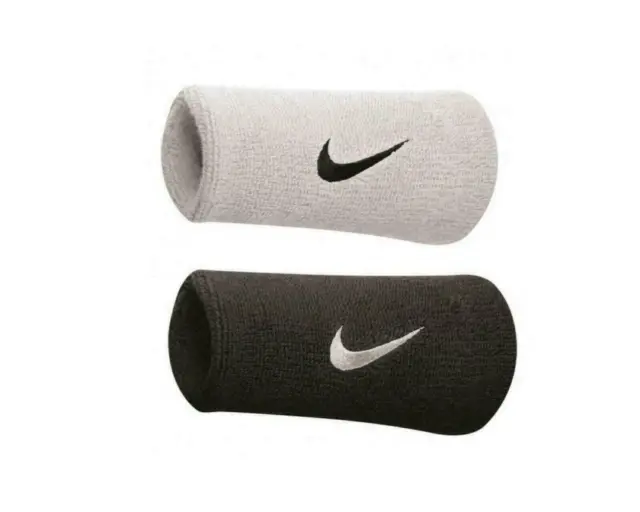 Nike Sweatbands Jumbo Wristbands Swoosh Black Or White X 1 Pair