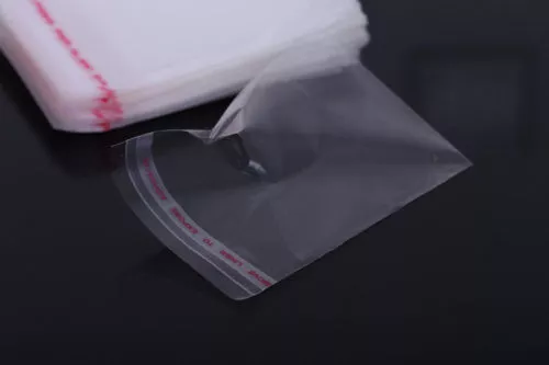 100* Kunststoff Klar Transparent OPP Selbstklebende Dichttasche Wiederverschließbar Polybeutel