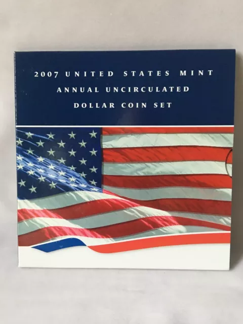 2007 US Mint Annual Uncirculated Dollar Coin Set With 07 Silver Eagle