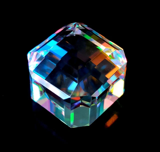 GRANDE topazio mistico scatola a forma di cubo da 64,40 ct Bellissima...