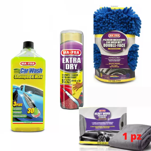 MAFRA KIT PANNO Extra Dry, Guanto Double Face, Panno Heavy Work, Shampoo  Auto EUR 22,20 - PicClick IT