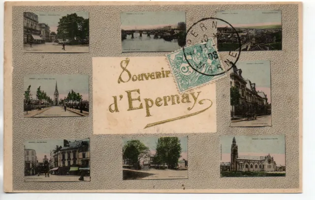 EPERNAY - Marne - CPA 51 - Souvenir Card - Multi View Card No. 101 Color