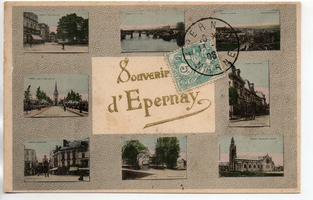 EPERNAY - Marne - CPA 51 - Souvenir Card - Multi View Card No. 101 Color