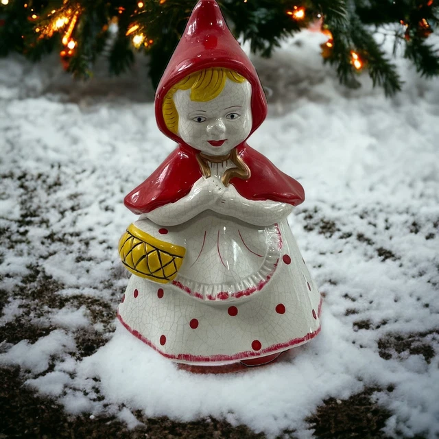 VINTAGE MCCOY LITTLE Red Riding Hood Cookie Jar Some Grazing But