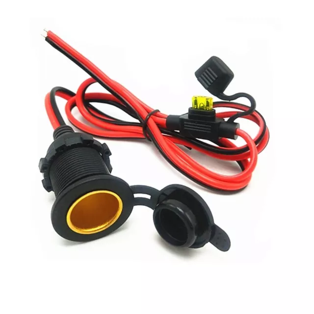 Car Cigarette Lighter Socket 12V-24V DC Female Plug Extension cord with 10A Fuse 3