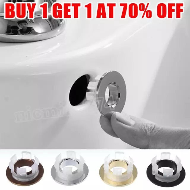 Bathroom Basin Ceramic Sink Open Hole Overflow Cover Chromed Trim 4 Colour UK