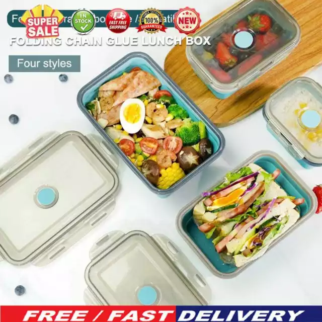 Silicone Lunch Box Foldable Microwave Kitchen Home School Food Storage Container