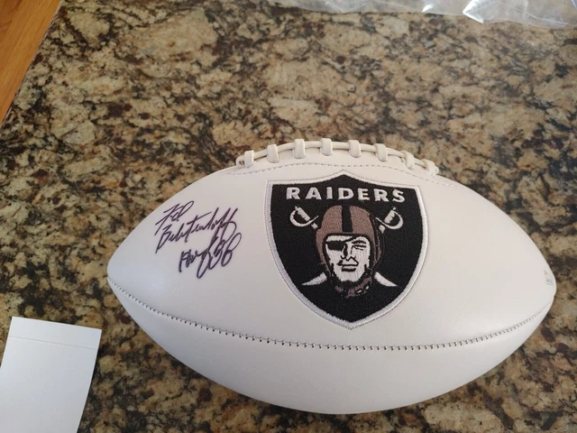 Fred Biletnikoff Raiders Signed Panel Football w/ HOF Inscription