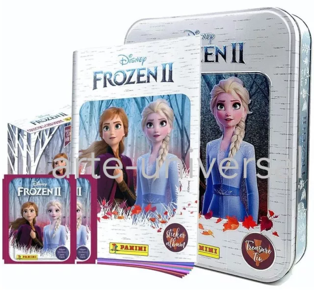 METAL TIN BOX ALBUM + 50 PACKS FROZEN II Panini Stickers Collection Disney Kids