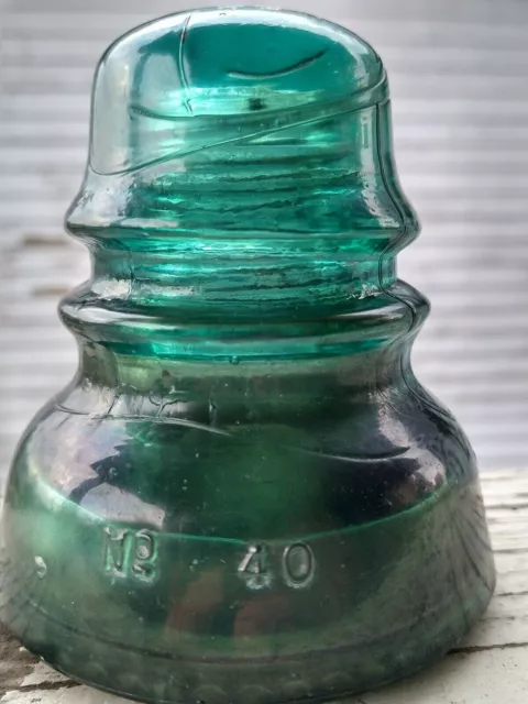 Brilliant Blue Green Hemingway No 40 Glass Insulator
