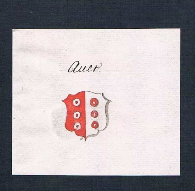 18. Jh. Auer Au Handschrift Manuskript Wappen Heraldik manuscript coat of arms