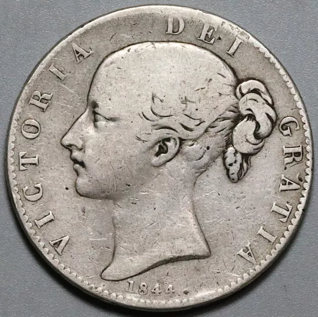 1844 Victoria Crown Great Britain Silver Coin 94K minted (22100401S)