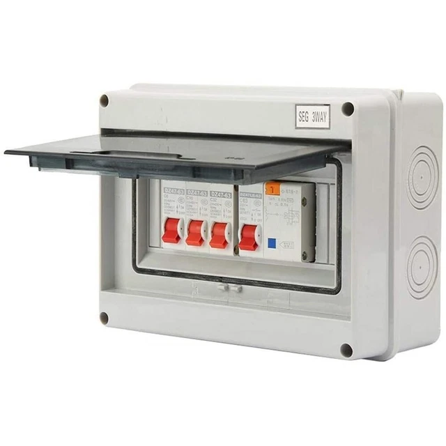 Boîte à Fusibles Plastique Avec Rcd Et 3 X MCB 1 Pièces 230/400V Consumer Unité