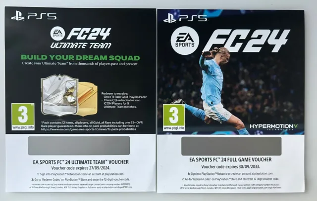 EA Sports FC24 Full Game & Ultimate Team Download Voucher (PS5) PlayStation 5