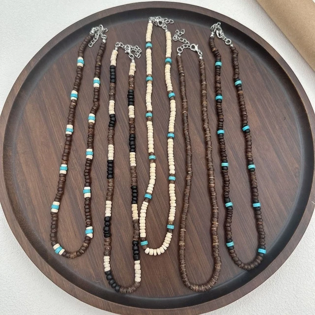 Collana Surf MADE IN Zen - Perle Di Cocco E Legno, Ciondolo Tribale Regolabile - Per Uomo, Donna E Bambino - Foto 10