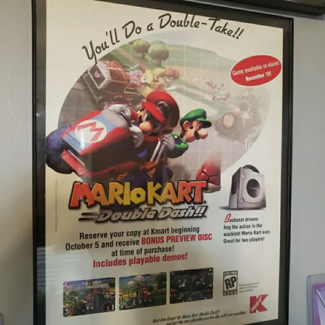 FRAMED Retro 2003 Mario Kart Double Dash GameCube Video Game Wall Art