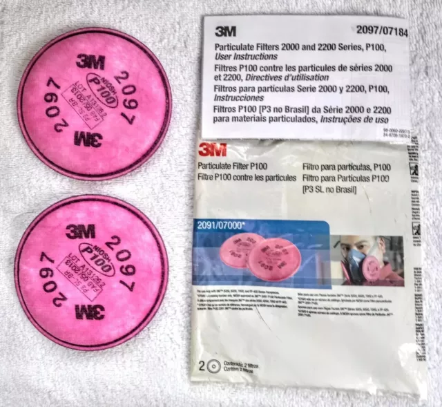 3M particulate filters P100 #2091/07000 , Pink, One Size, 2 Count