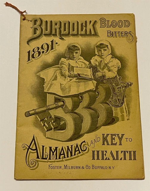 Vintage 1891 Burdock Blood Bitters BBB Almanac Foster Milburn & Co. Buffalo, NY