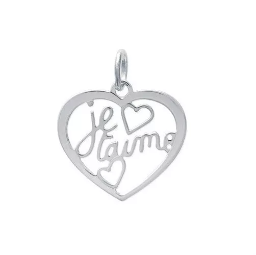 PENDENTIF COEUR  Je T ' AIME en ARGENT Massif NEUF BIJOUTERIEJOLYBIJOUX