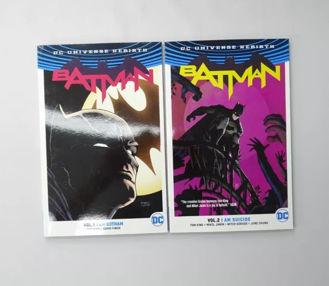 Batman Vol 1 & 2 DC Universe Rebirth by King Tom Graphic Novel Am Gotham Suicide