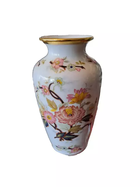 Royal Porzellan:schöne Blumenvase mit umlaufenden Blumendekor und Goldrand "KPM"
