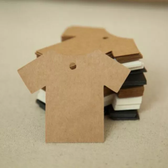 100 Blank Kraft Paper Hang Tags Price Gift Cards Cloth 70X55mm Wedding Label